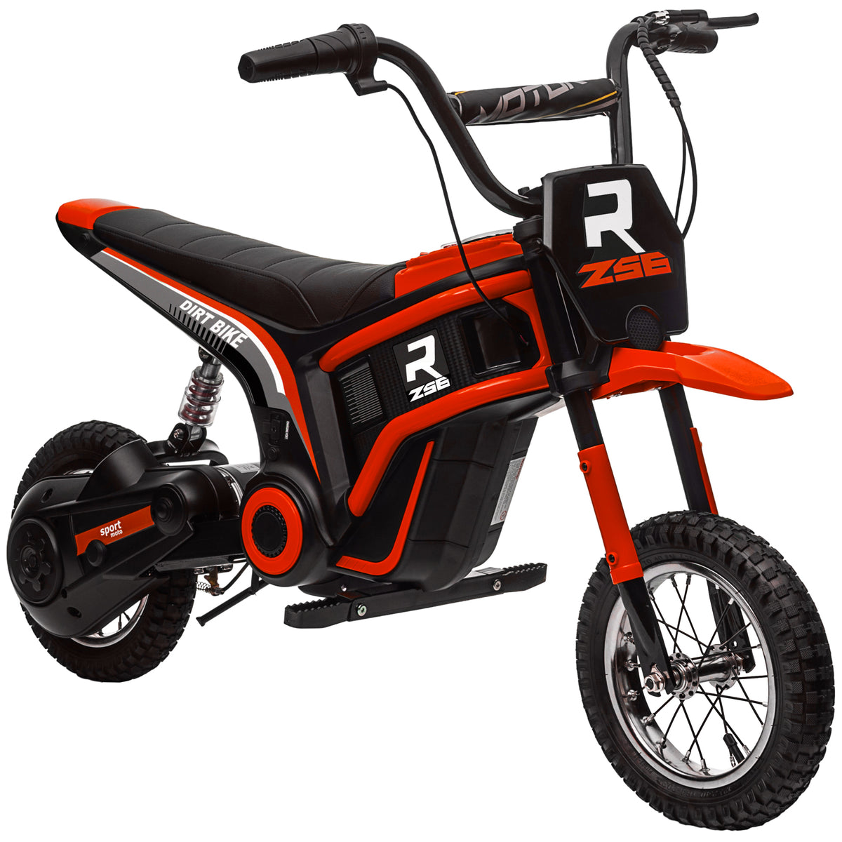HOMCOM Elektro-Motorrad für Kinder, 24V Kindermotorrad mit Hupe, Leuchte, mit Drehgriff-Gashebel, 8-16 km/h