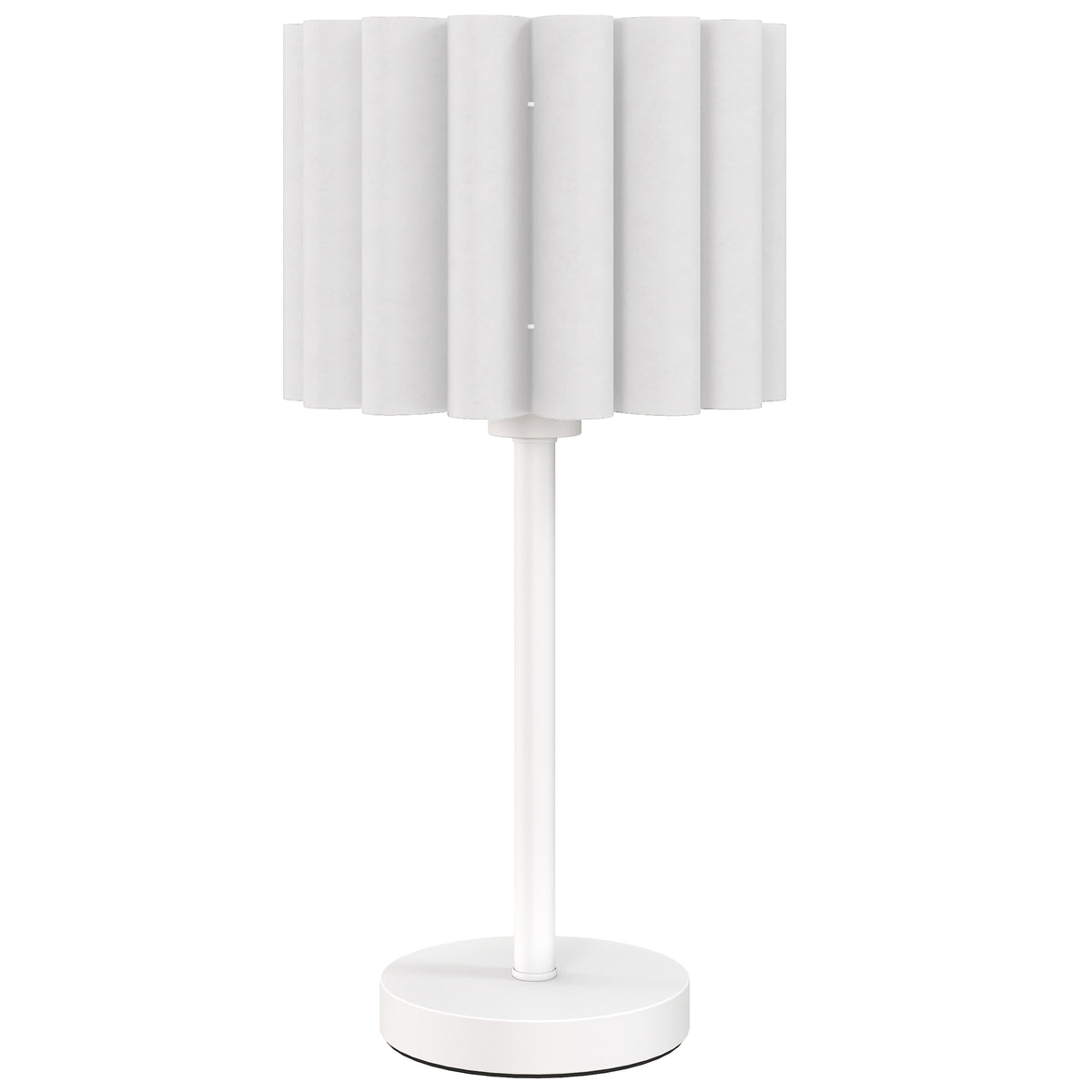 HOMCOM Tischlampe im Retro-Stil, Nachttischlampe, Kunststoff-Schirm, Knopfschalter, Weiß