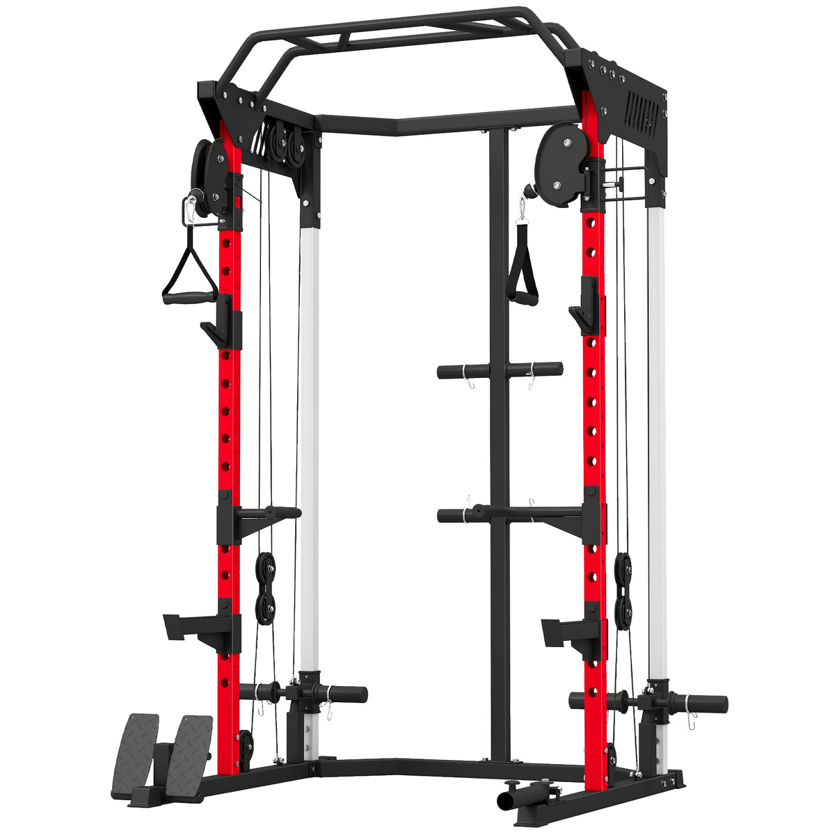 ower Cage Power Rack mit verstellbarem Kabelzugsystem, multifunktionales Squat Rack bis 300kg