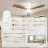 HOMCOM Deckenventilator mit LED-Licht, 6 Geschwindigkeiten, Fernbedienung, Hellbraun – Produktabbildung 8