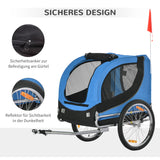 PawHut Fahrradanhänger bis 20kg Universalkupplung Sicherheitsanker Reflektor Stahl Blau+Schwarz – Produktabbildung 7