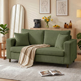 HOMCOM 2-Sitzer-Cordsofa mit breiter tiefer Sitzfläche und Federkernpolster, grün – Produktabbildung 10