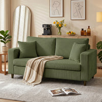 HOMCOM 2-Sitzer-Cordsofa mit breiter tiefer Sitzfläche und Federkernpolster, grün – Produktabbildung 10