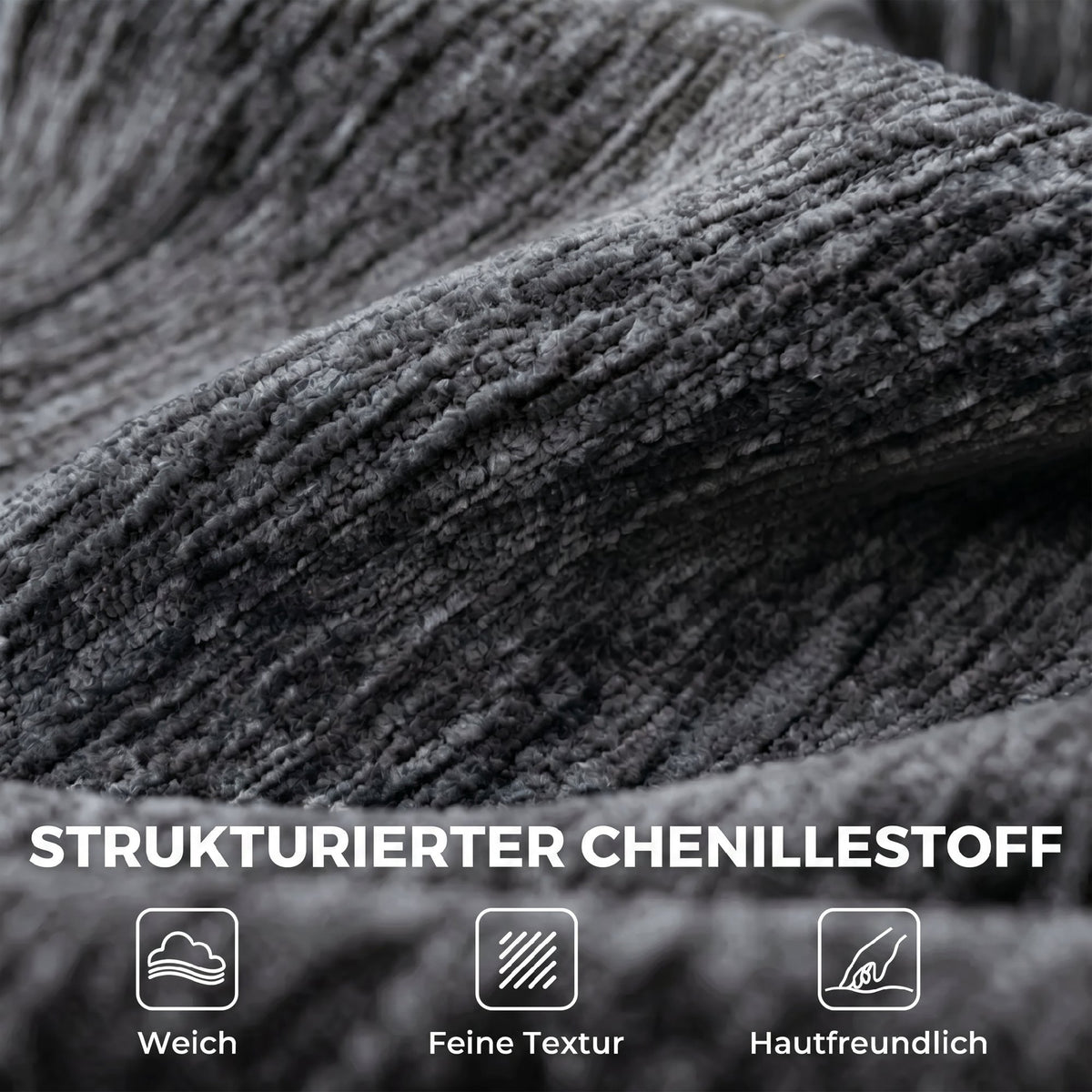 HOMCOM 3-Sitzer Ecksofa in L-Form mit Ottomane, wandelbares Chenille-Cloud-Schlafsofa mit – Produktabbildung 6