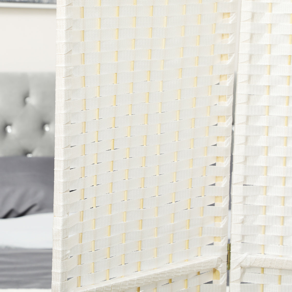 HOMCOM 4-teiliger Raumtrenner, Faltbarer Sichtschutz, Sichtschutzwand für Wohnzimmer, Schlafzimmer – Produktabbildung 8