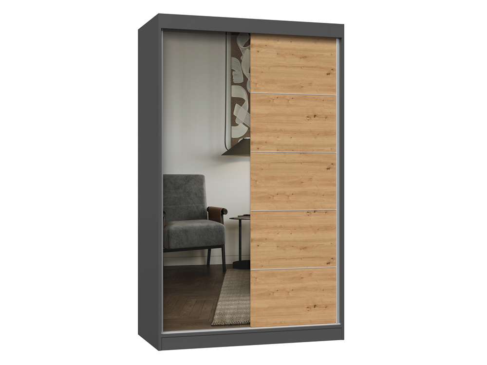 Kleiderschrank Iga 120 A/C ANTHRAZIT ARTISAN