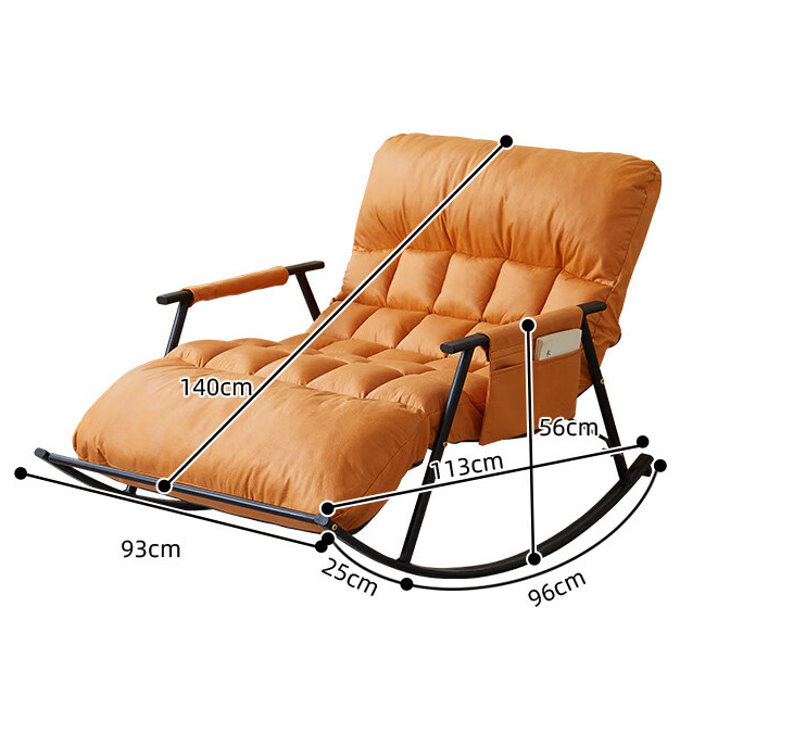 Doppel-Schaukelstuhl mit schwarzem Metallgestell – Orange – Produktabbildung 6