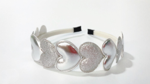 Herz-Haarreif – silber