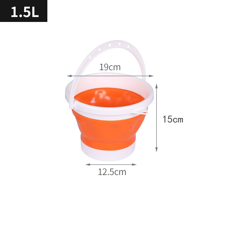 Zusammenklappbarer Silikoneimer 1.5L - orange-weiß