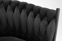 Glamour-Stuhl für Wohnzimmer und Küche, modern, aus Samt, schwarze Beine, schwarzer Samt – Produktabbildung 10