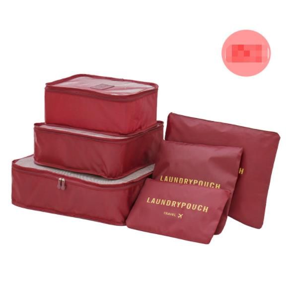 Ein Set Reiseorganizer für Koffer und Kleiderschrank (6 Stück) – hellrosa