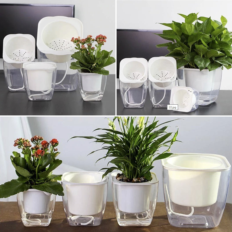 Selbstbewässernder Blumentopf für Blumen und Pflanzen – klein – Produktabbildung 8