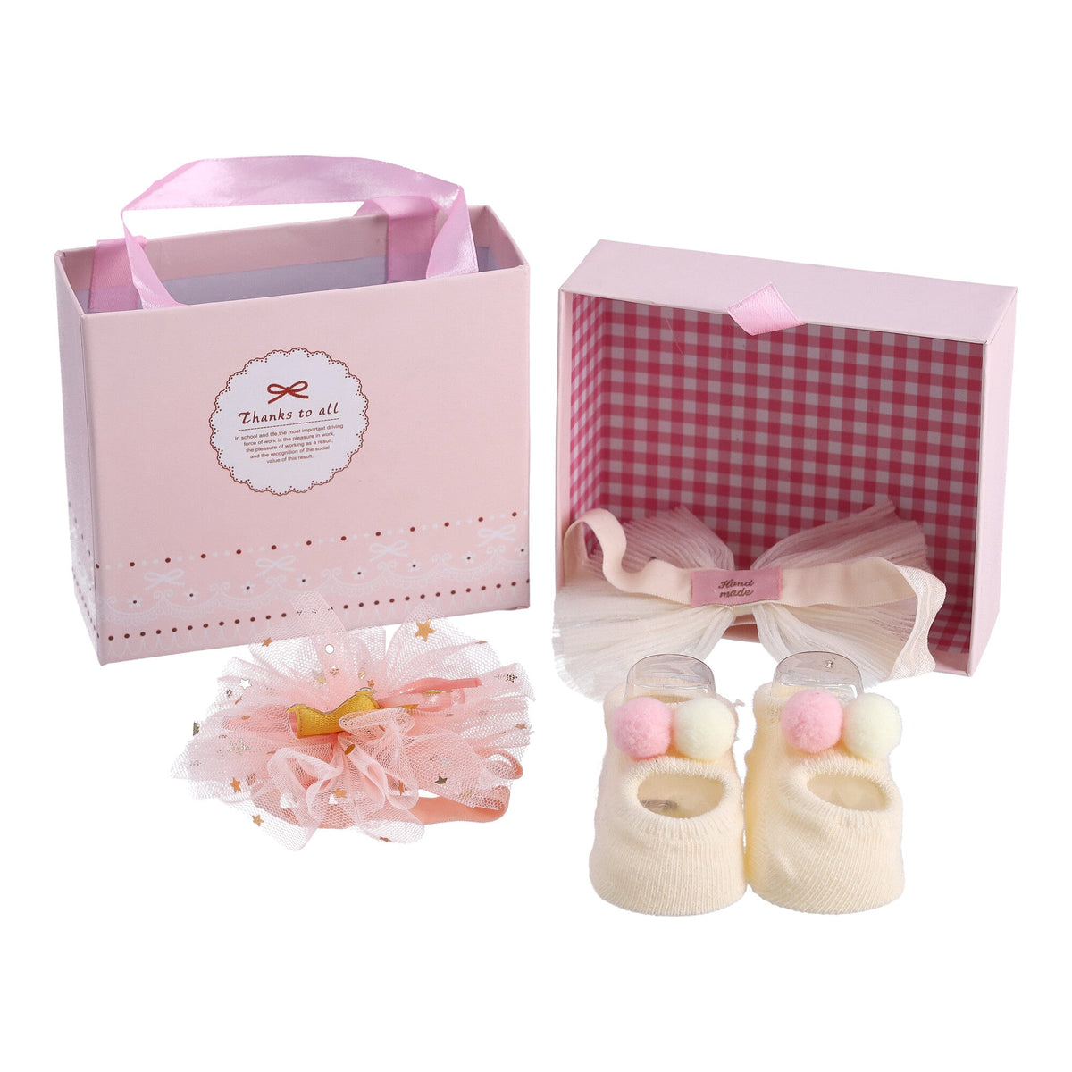 3-in-1-Geschenkset für ein neugeborenes Baby – beige