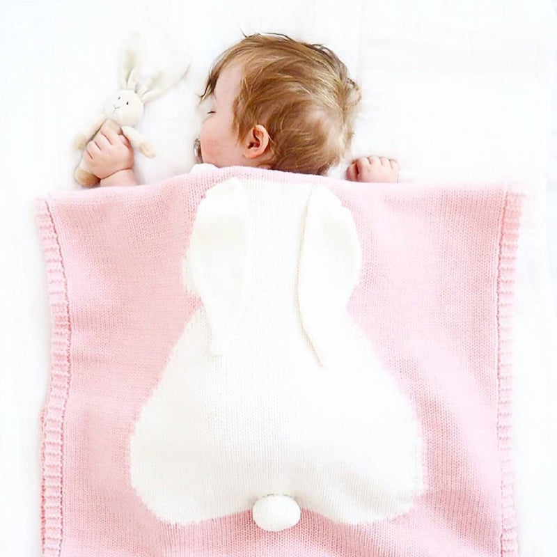Babydecke – Häschen, rosa