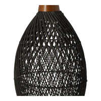 Rustikale Rattan-Pendelleuchte – 25cm (schwarze Farbe) – Produktabbildung 4