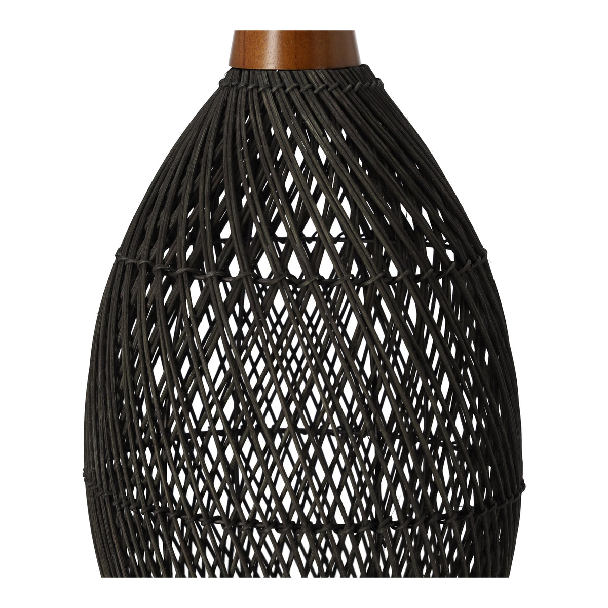 Rustikale Rattan-Pendelleuchte – 25cm (schwarze Farbe) – Produktabbildung 4