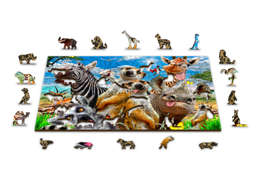 Holzpuzzle mit Figuren – Willkommen in Afrika M, 150 Teile