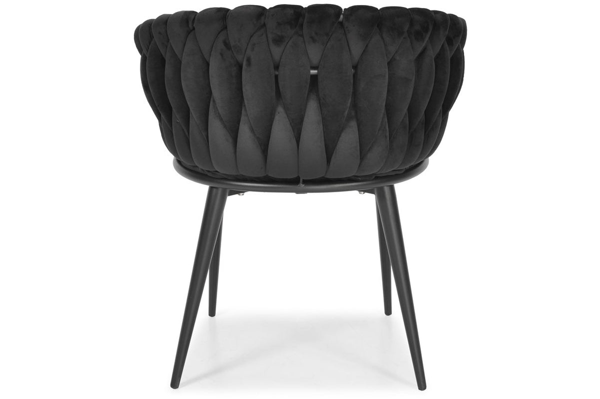 Glamour-Stuhl für Wohnzimmer und Küche, modern, aus Samt, schwarze Beine, schwarzer Samt – Produktabbildung 7