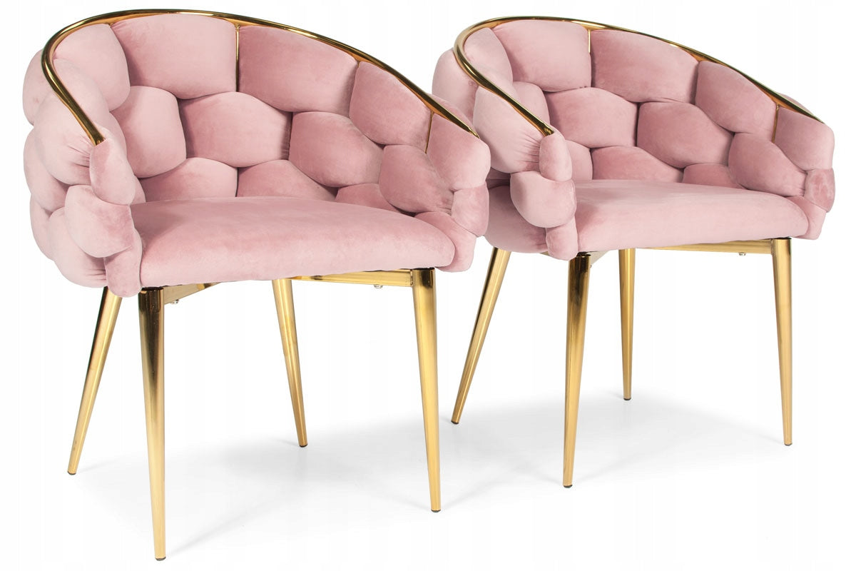 Balloon Velvet Chair, Pink – goldfarbene Glamour-Beine, Schalensitz, für Esszimmer/Wohnzimmer, 70 × 60 – Produktabbildung 10