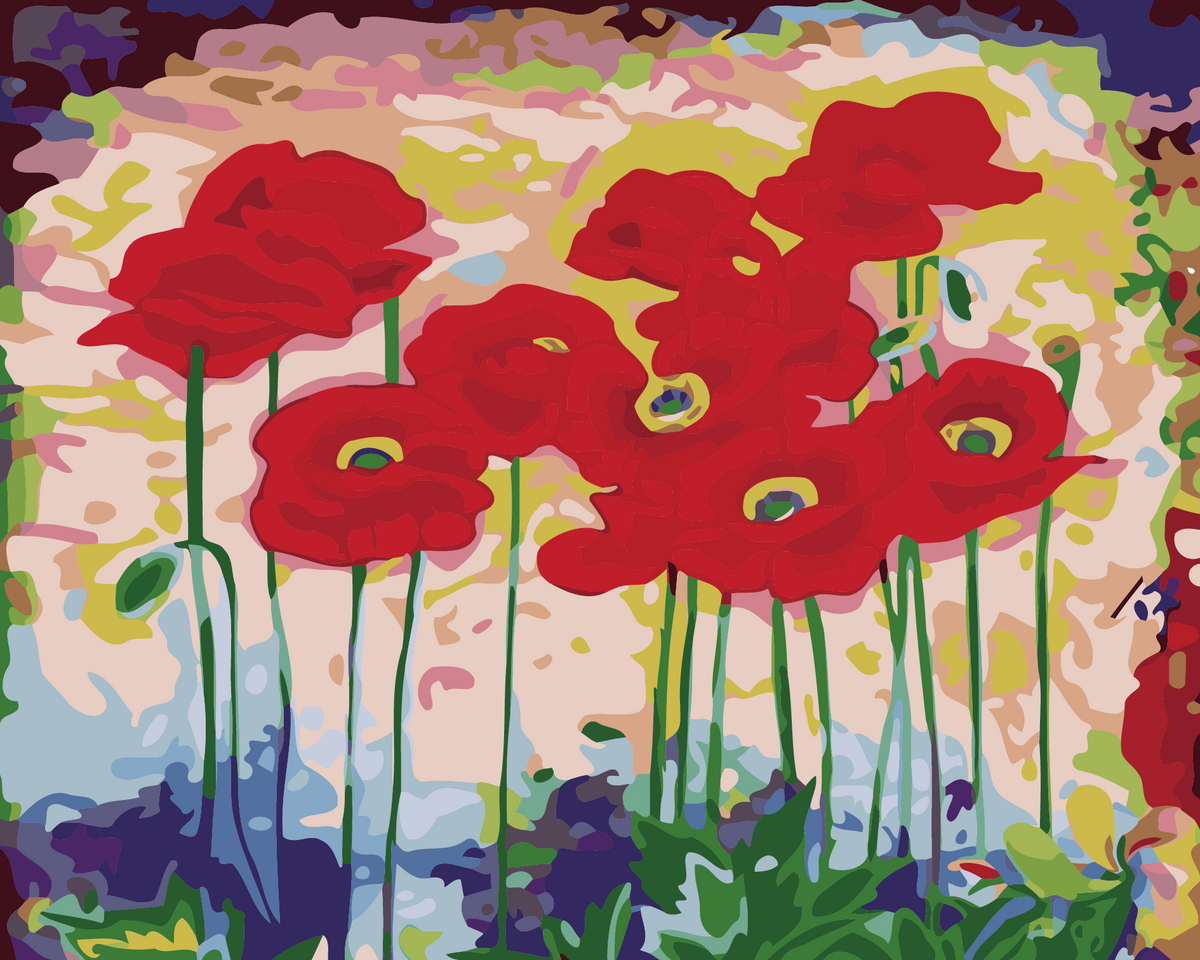 Malen nach Zahlen – Mohnblumen 60x75