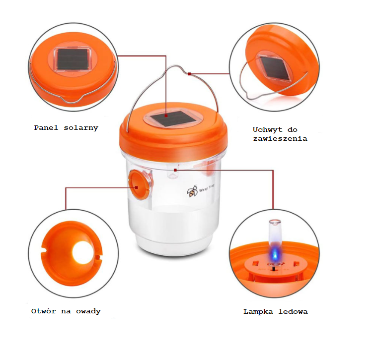 Solar-Insektenfalle – orange – Produktabbildung 5