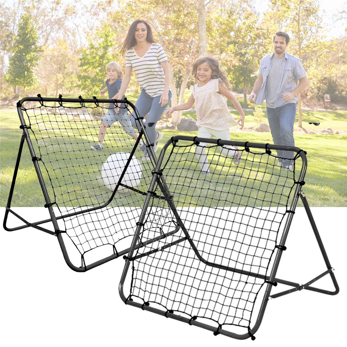 Trainingsrahmen-Tor mit Fußballnetz 120x120cm – Produktabbildung 2