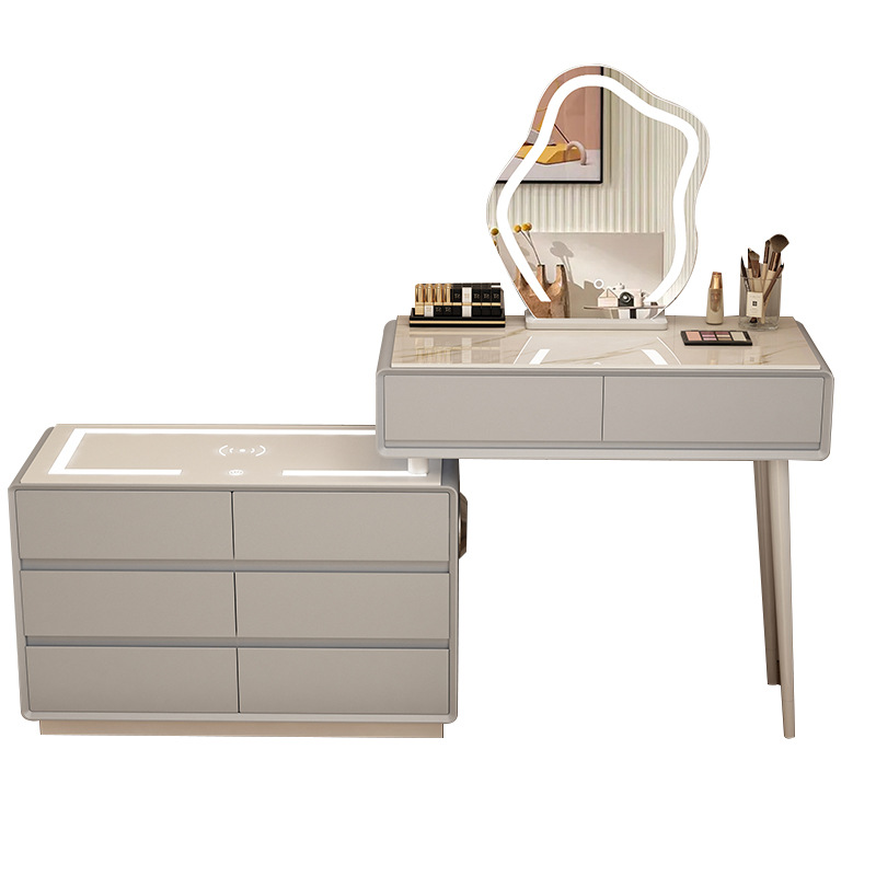 Schminktisch mit Induktionsladegerät/Möbelset, Laura - 100 cm - weiß