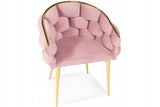 Balloon Velvet Chair, Pink – goldfarbene Glamour-Beine, Schalensitz, für Esszimmer/Wohnzimmer, 70 × 60 × – Produktabbildung 8