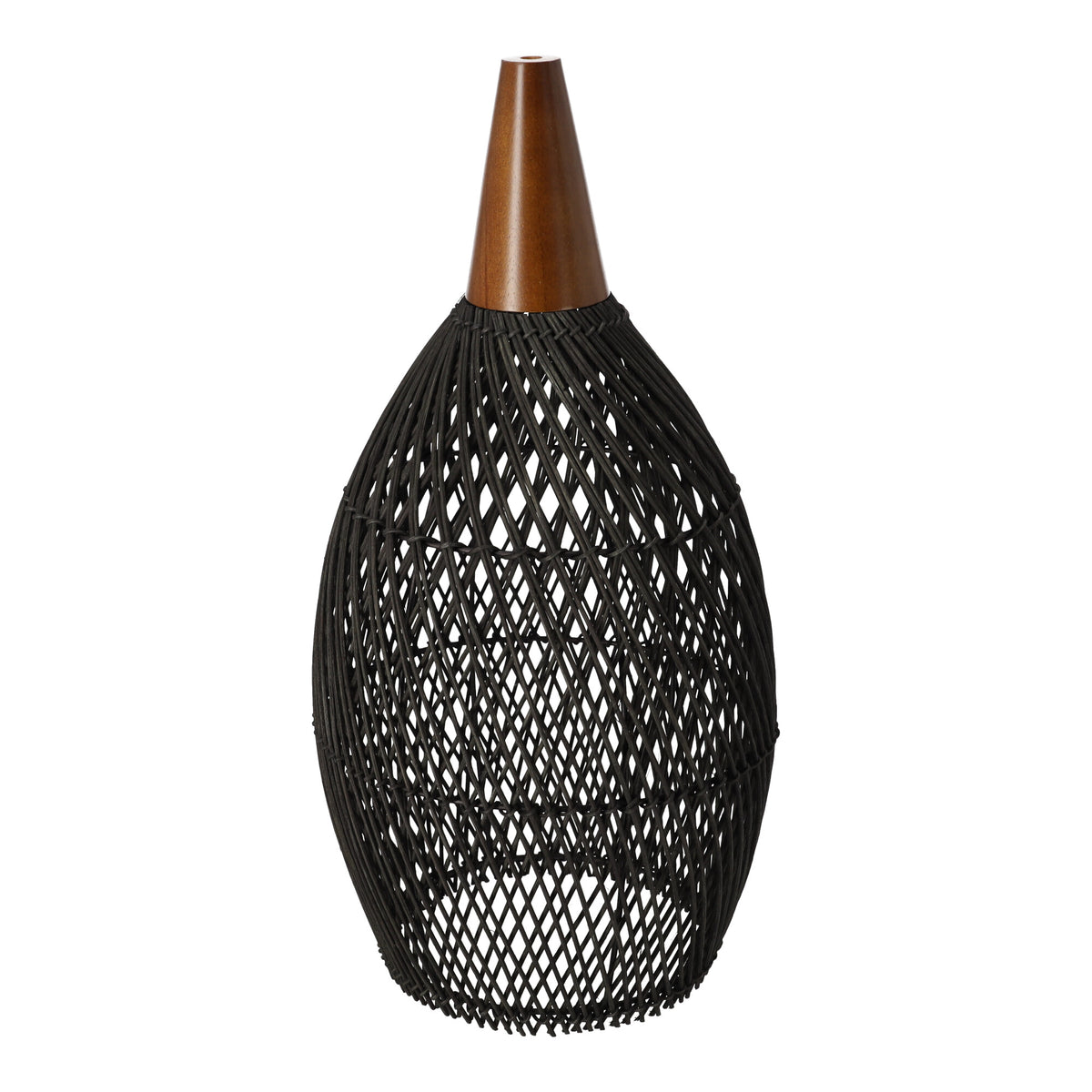 Rustikale Rattan-Pendelleuchte – 25cm (schwarze Farbe) – Produktabbildung 6