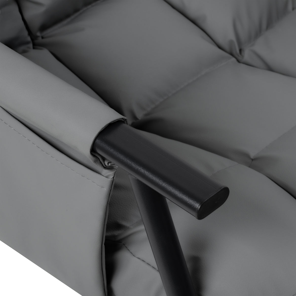 Einzelschaukelstuhl mit schwarzem Metallgestell – Grau – Produktabbildung 8