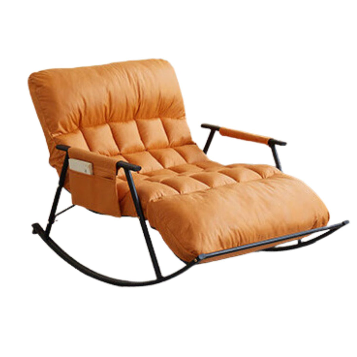 Doppel-Schaukelstuhl mit schwarzem Metallgestell – Orange