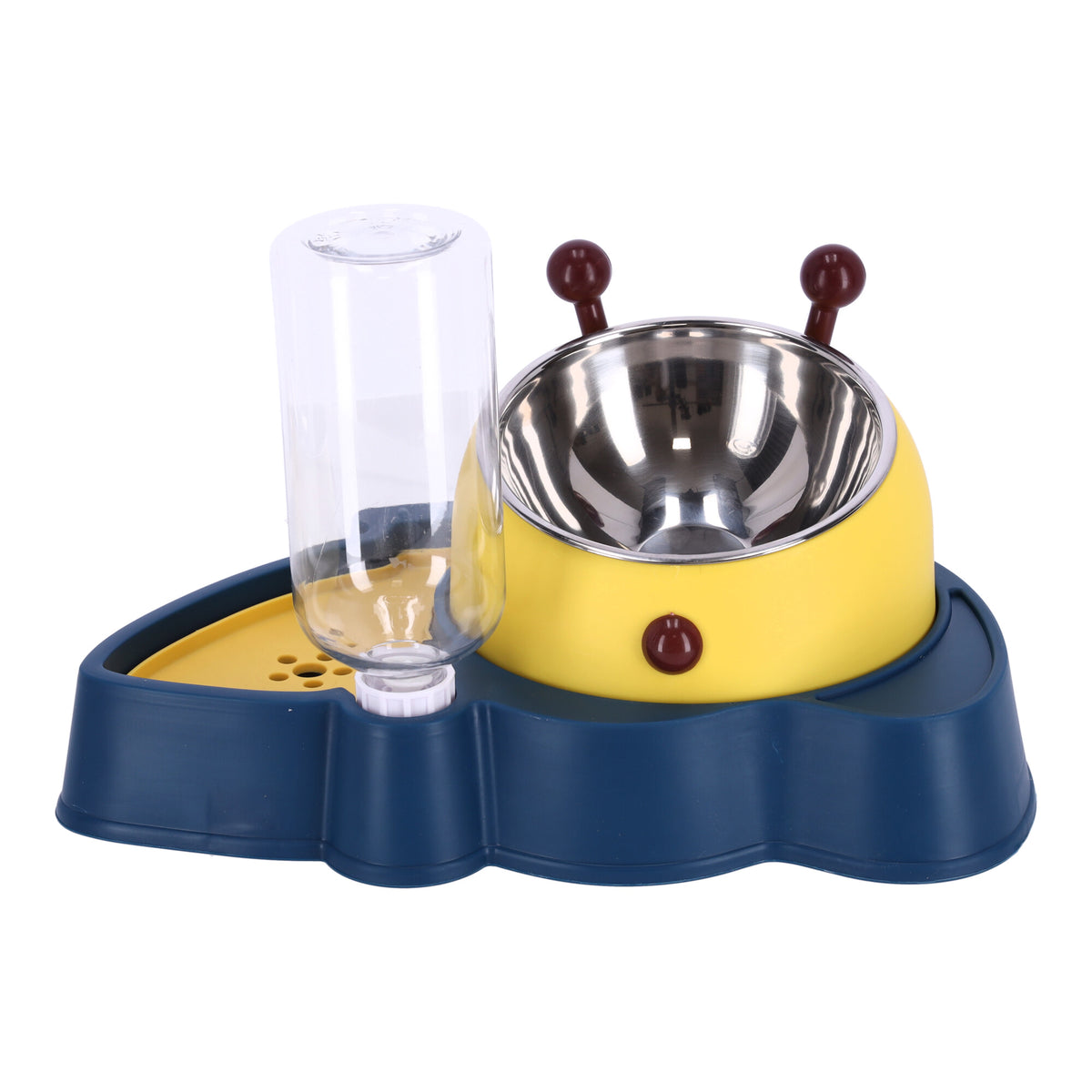 Napf mit automatischem Wasserspender für Hund und Katze 2-in-1 - blau – Produktabbildung 2
