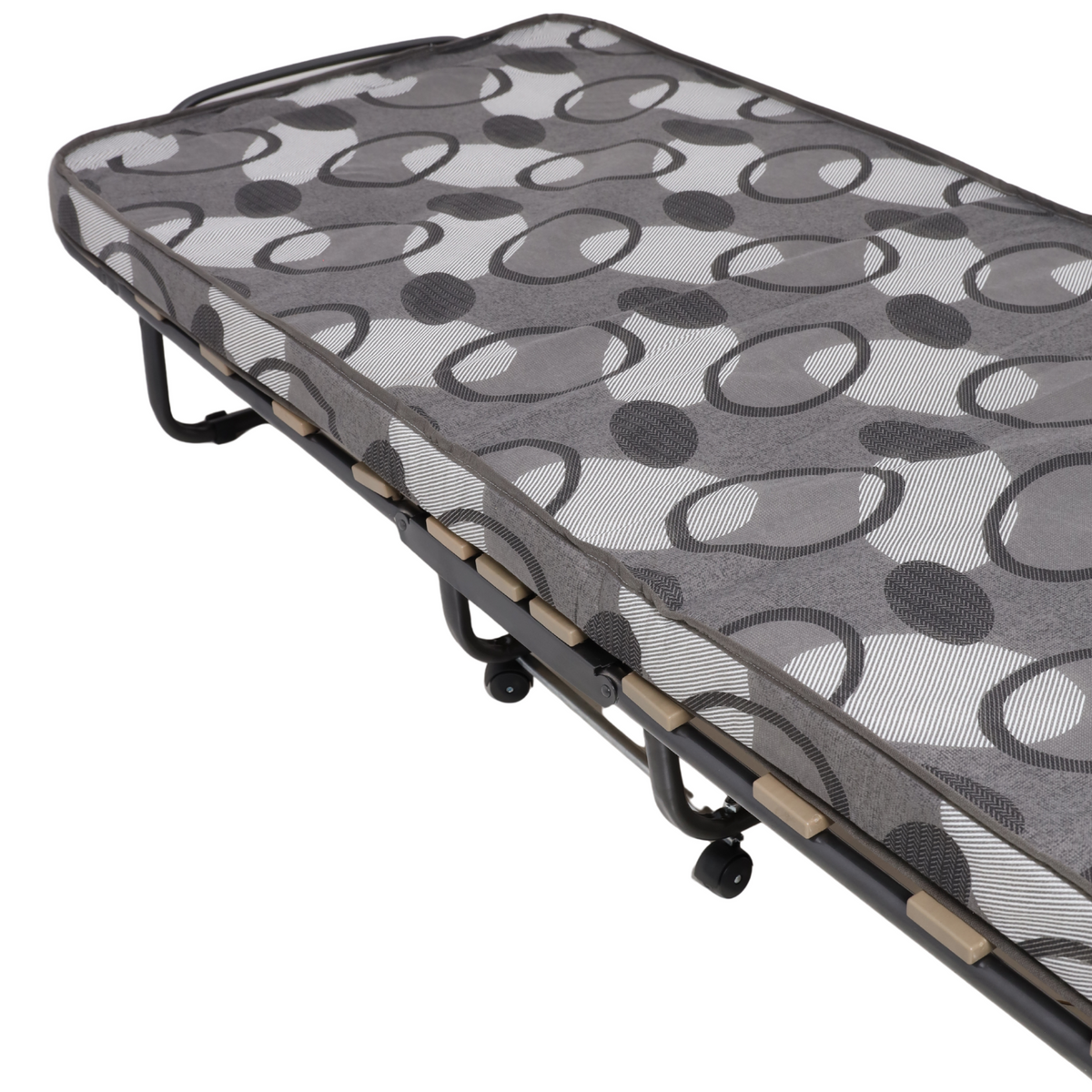 Klappbares Gäste-/Campingbett mit Matratze und Rollen 80×190 cm – Grau – Produktabbildung 7