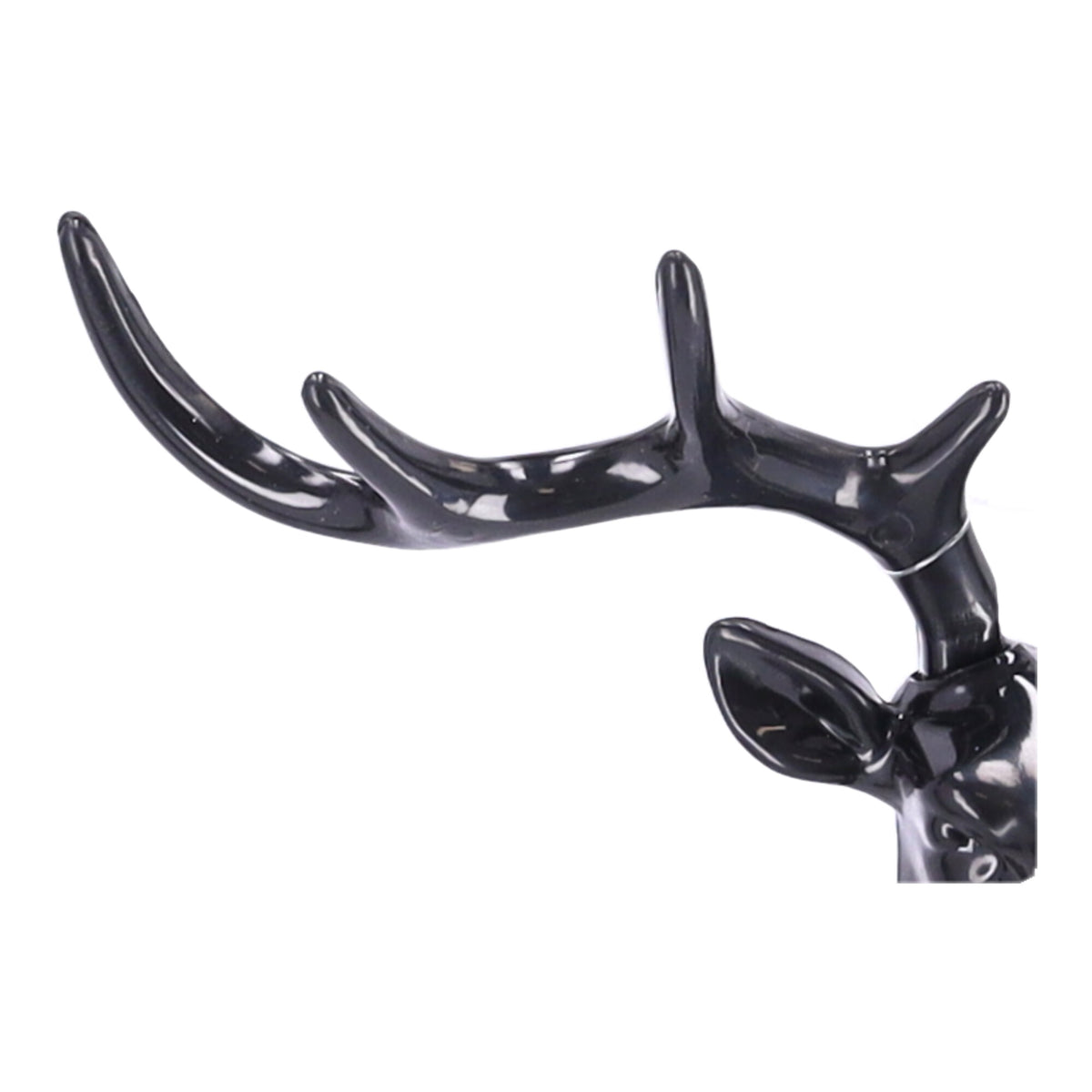 Wandhaken aus Kunststoff in Geweihform zum Aufkleben – schwarz – Produktabbildung 2