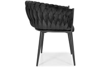 Glamour-Stuhl für Wohnzimmer und Küche, modern, aus Samt, schwarze Beine, schwarzer Samt – Produktabbildung 5