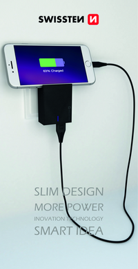 Ladegerät für iPhone 20W Power Delivery Swissten – schwarz – Produktabbildung 4