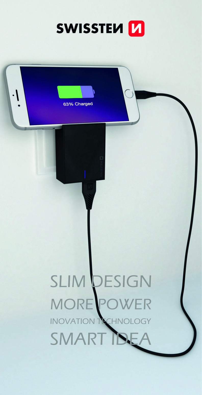 Ladegerät für iPhone 20W Power Delivery Swissten – schwarz – Produktabbildung 4