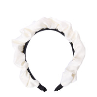 Satin-Haarreif – weiß mit Perlen – Produktabbildung 2