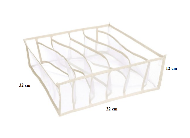 Kleiderschrank-Organizer mit 6 Fächern für Unterwäsche – weiß – Produktabbildung 2