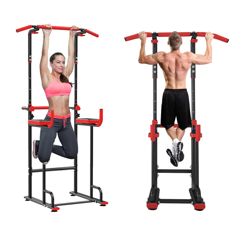 Stange + Dip-Barren für Übungen, Dehnen und Bauchtraining 2-in-1