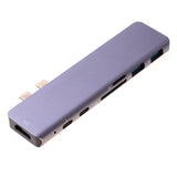 Adapter 7in1 HUB USB-C HDMI 4K SD für Macbook Pro / Air – Grau – Produktabbildung 2