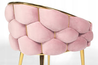 Balloon Velvet Chair, Pink – goldfarbene Glamour-Beine, Schalensitz, für Esszimmer/Wohnzimmer, 70 × 60 × – Produktabbildung 6