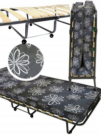 Klappbares Gäste-/Campingbett mit Matratze und Rollen 80×190 cm – Grau – Produktabbildung 4