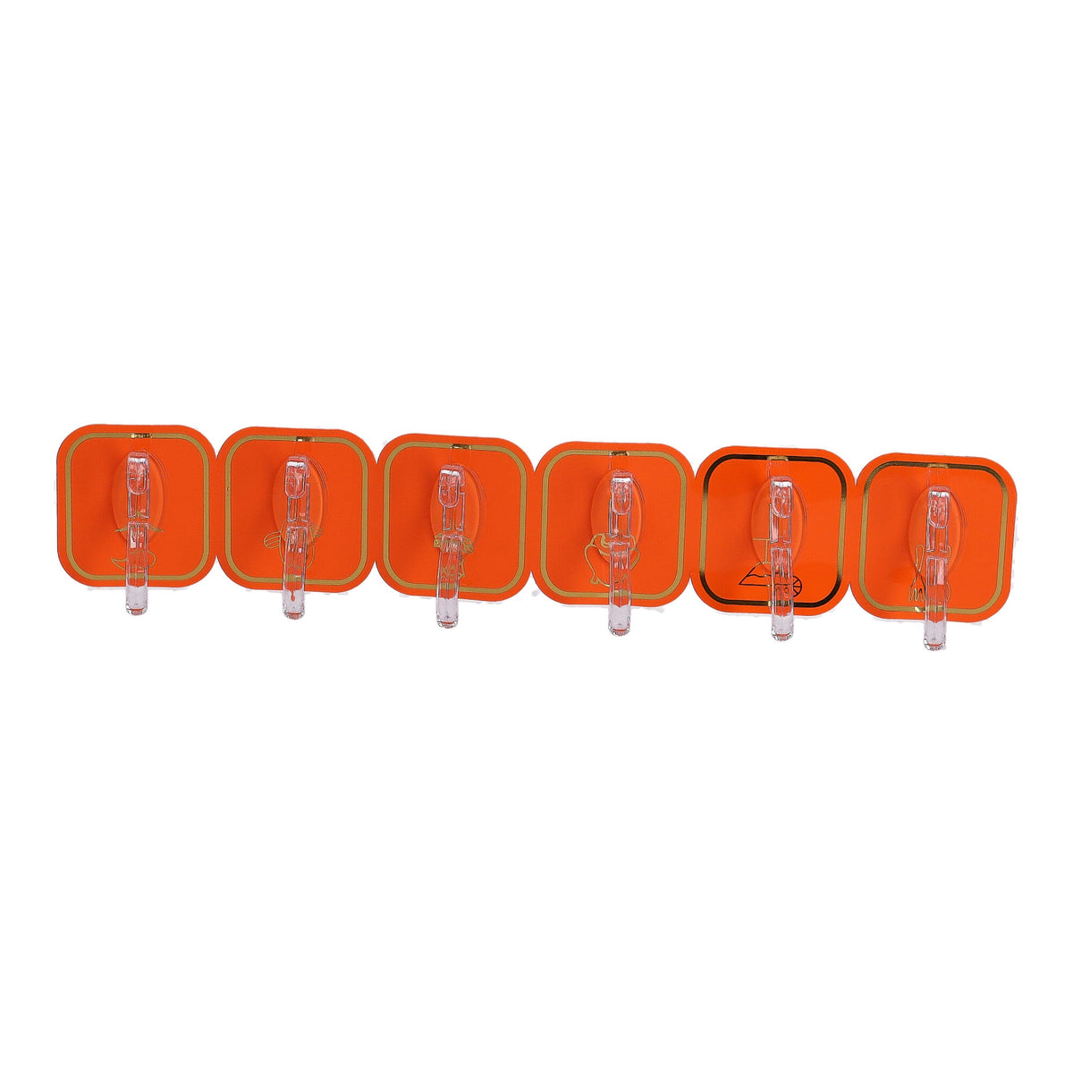 Selbstklebende Haken, 6 Stück – orange