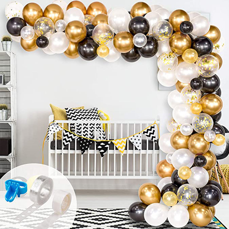 Ballongirlande – Schwarz-Gold – Produktabbildung 2