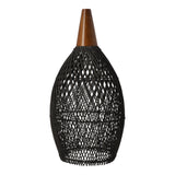 Rustikale Rattan-Pendelleuchte – 25cm (schwarze Farbe)