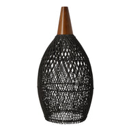 Rustikale Rattan-Pendelleuchte – 25cm (schwarze Farbe)