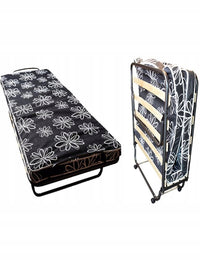 Klappbares Gäste-/Campingbett mit Matratze und Rollen 80×190 cm – Grau – Produktabbildung 3