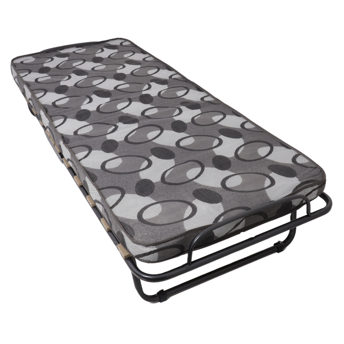 Klappbares Gäste-/Campingbett mit Matratze und Rollen 80×190 cm – Grau – Produktabbildung 9