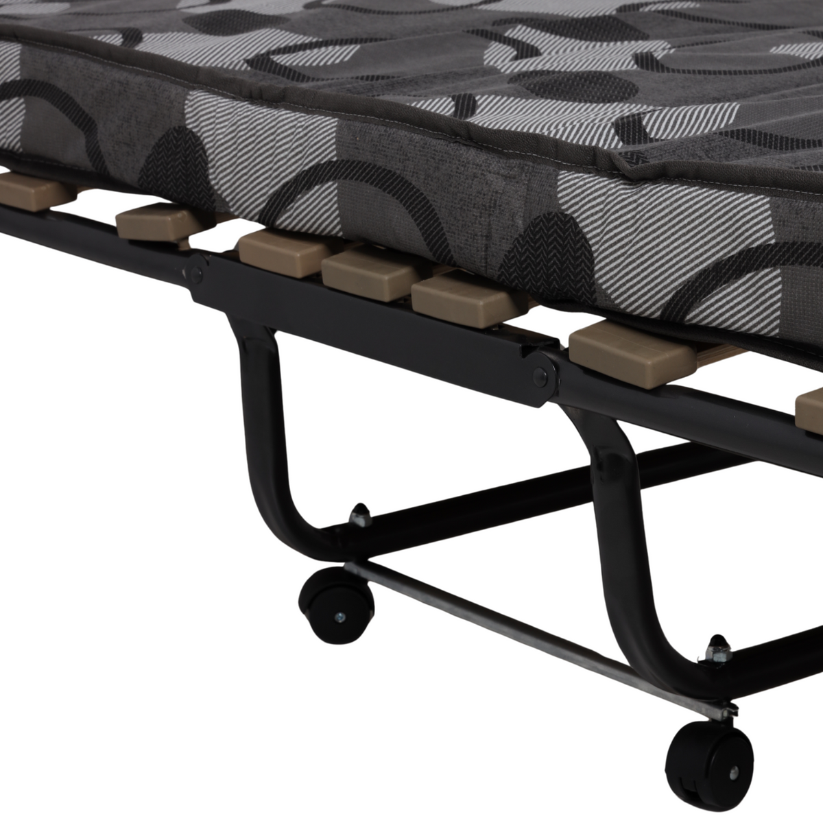 Klappbares Gäste-/Campingbett mit Matratze und Rollen 80×190 cm – Grau – Produktabbildung 8